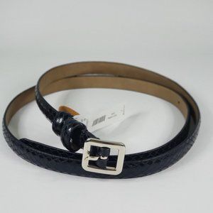 Talbot's Leather Skinny Black Snack Skin Belt S
